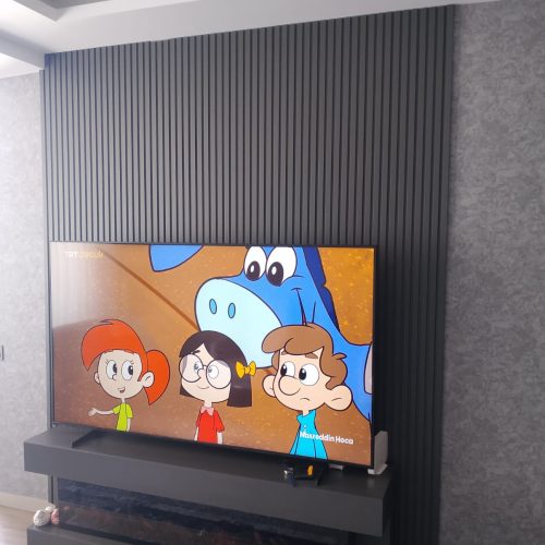 tv ünitesi duvar ahşap panel